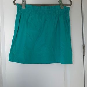J. Crew Cotton Elastic Waist mini skirt with pockets, Teal size 8